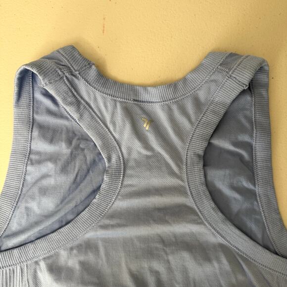 Women's Blue Cropped Exercise Workout Tank Top Size Medium - Picture 4 of 4